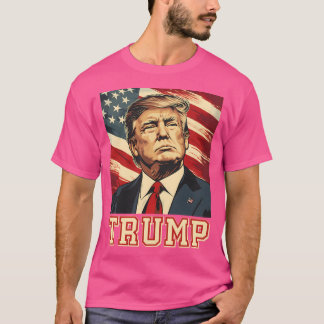 Trump 2024 Amerikanische Flagge T-Shirt