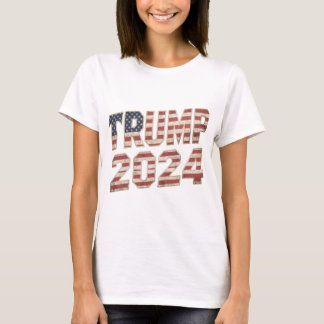 Trump 2024 Amerikanischer Flaggenerwachsener Kurz T-Shirt