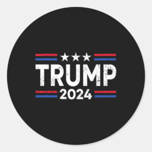 Trump 2024: Amerikas Fahne zurücknehmen (2 Seiten) Runder Aufkleber