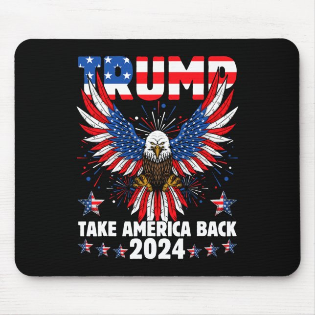 Trump 2024: Amerikas Fahne zurücknehmen Trump 2 Mousepad (Vorne)