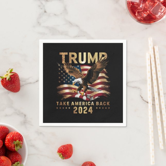 Trump 2024: Amerikas Fahne zurücknehmen Trump 2 Serviette (Beispiel)