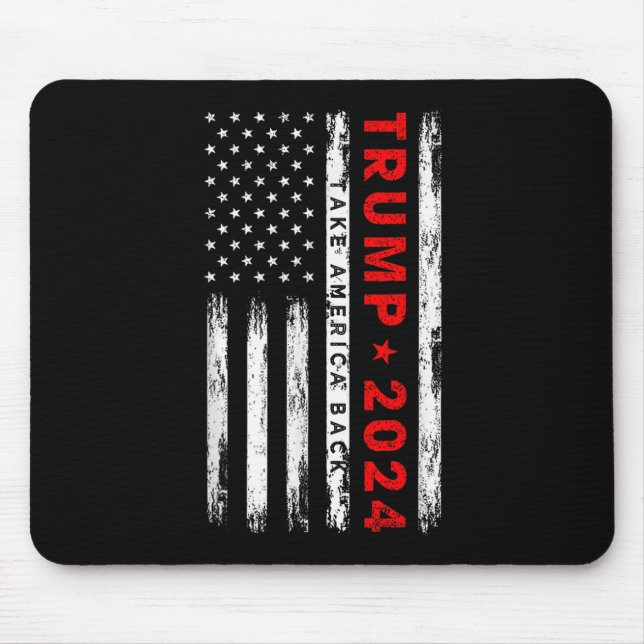 Trump 2024: Amerikas Flag-Patriot zurücknehmen Mousepad (Vorne)