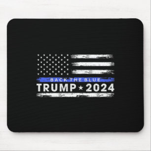 Trump 2024 Back The Blue Thin Blue Line American F Mousepad