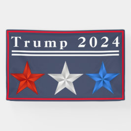 Trump 2024 - Banner aus Rot, Weiß und Blau