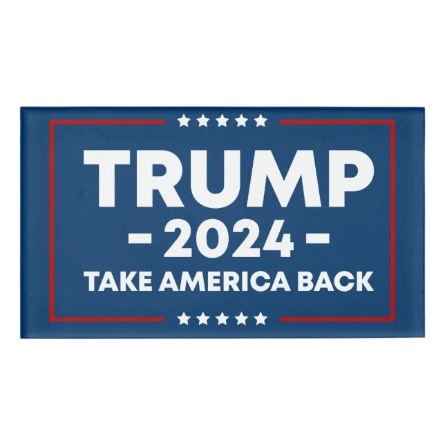 Trump 2024 Behielt America Great - Classic Design  Namenschild (Vorderseite)