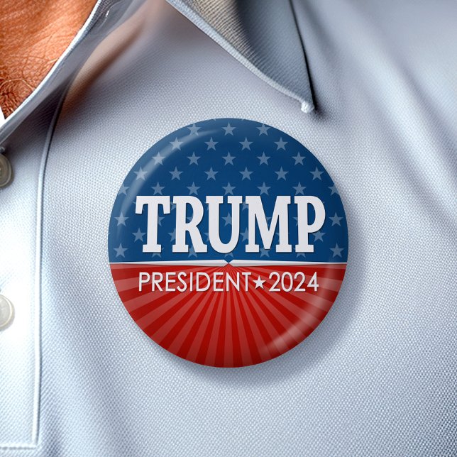 Trump 2024 Behielt Amerika groß - blau rot Button (Trump 2024 Button - Great Campaign and Rally button for the Next Election)