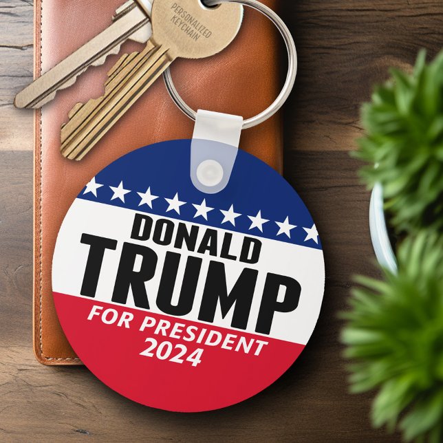 Trump 2024 Behielt Amerika groß - blau rot Schlüsselanhänger (Personalized Keychain - Trump 2024)