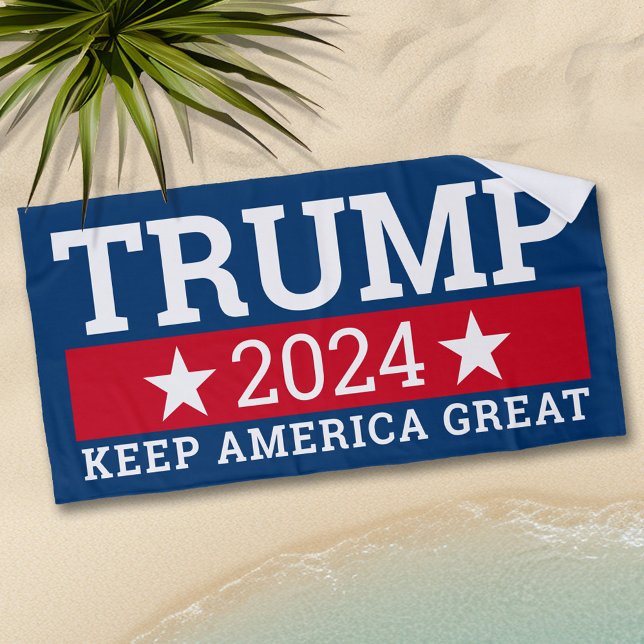Trump 2024 Behielt Amerika groß - moderne Marine Strandtuch (Trump Beach Towel)