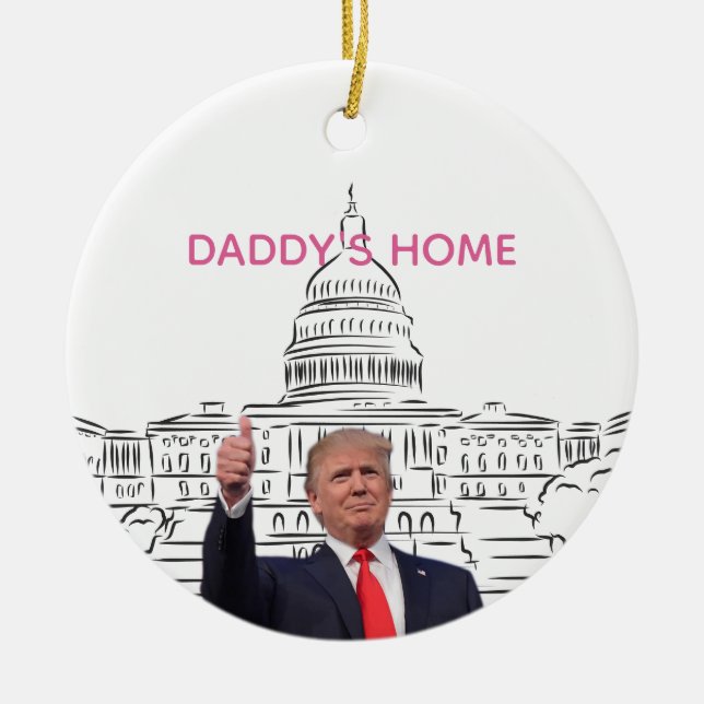 Trump 2024 bringt Amerika zurück auf Daddys Zuhaus Keramik Ornament (Vorne)
