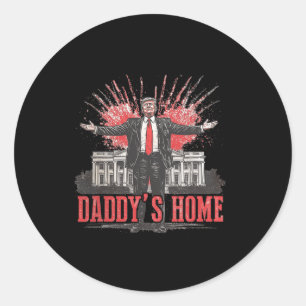 Trump 2024 bringt Amerika zurück zu Daddys Zuhause Runder Aufkleber