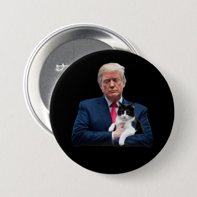 Trump 2024 Cat MAGA Funny Trump Cat Button (Vorne & Hinten)