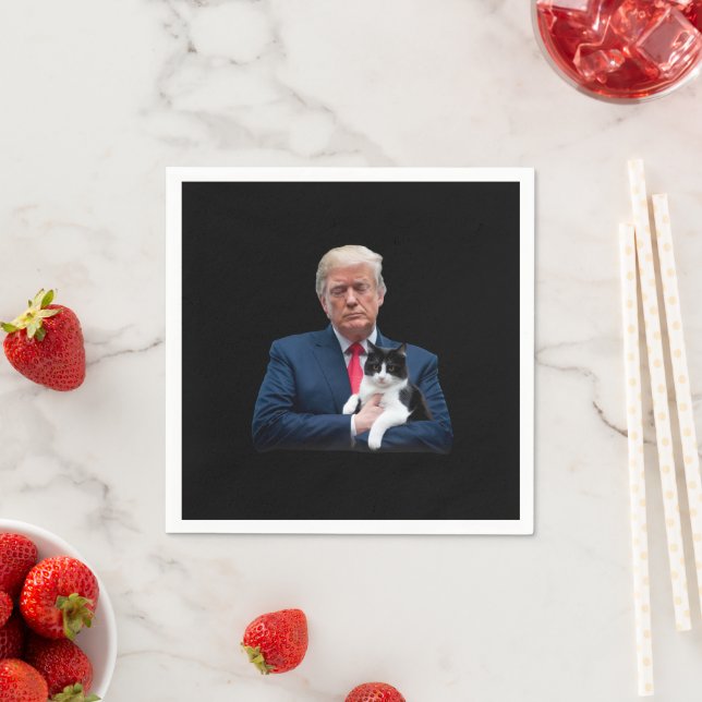 Trump 2024 Cat MAGA Funny Trump Cat Serviette (Beispiel)
