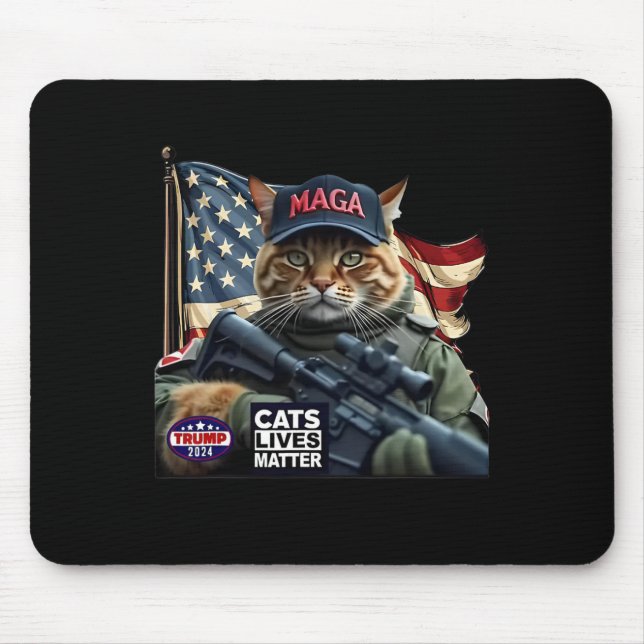 Trump 2024 Cats Lives-Problem Mousepad (Vorne)