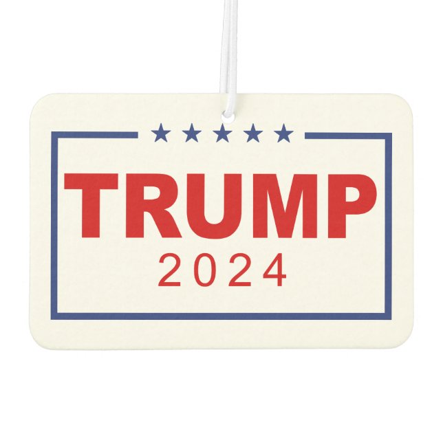 Trump 2024 Classic Rectangle-Logo Autolufterfrischer (Rückseite)