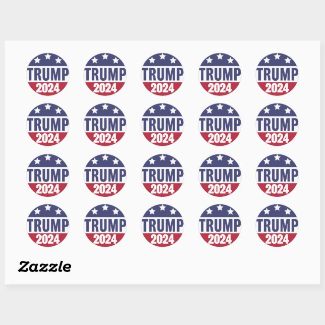 Trump 2024 Classic Round Stickers (Blatt)