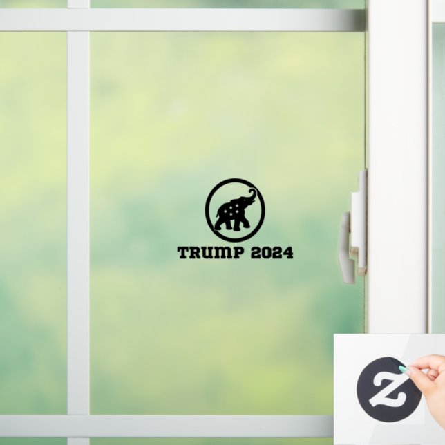 Trump 2024 Clear Black Window Cling Car Sticker (Zuhause)
