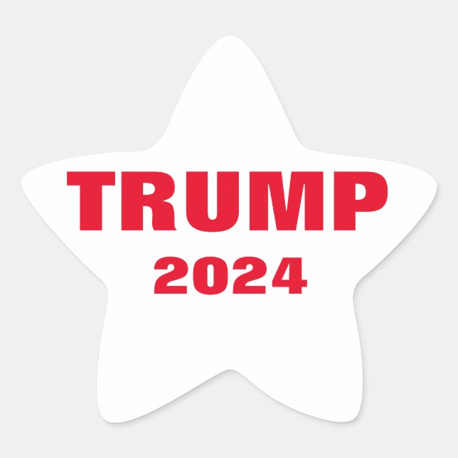 Trump 2024 Colorful Red White Bold Trendy Cool Stern-Aufkleber (Vorderseite)
