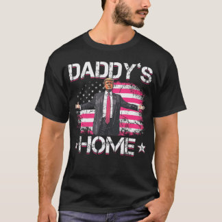 Trump 2024 Daddys Zuhause Funny Trump Pink T-Shirt