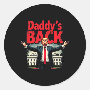 Trump 2024 Daddys Zuhause Nimm America Byck Patrio Runder Aufkleber