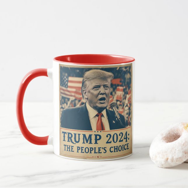 Trump 2024 - Die Entscheidung des Volkes Tasse (Mit Donut)