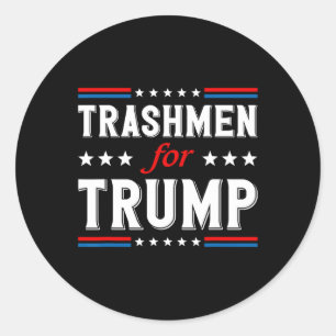 Trump 2024: Die sonnige Wahl Garbageman Runder Aufkleber