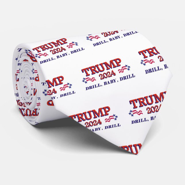 Trump 2024 Drill Baby Drill Neck Tie Krawatte (Gerollt)