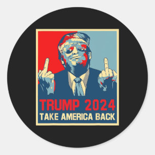 Trump 2024 Erobern Sie Amerika zurück Wahl 2024 Po Runder Aufkleber