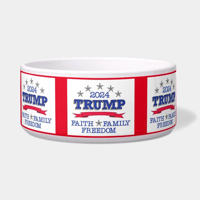 Trump 2024 Faith, Family, Freedom Pet Bowl Napf (Vorderseite)