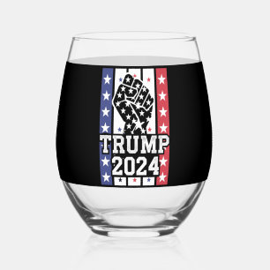 Trump 2024 Faust Outlaw Hillbilly J.D.Vance 2024 Weinglas Ohne Stiel