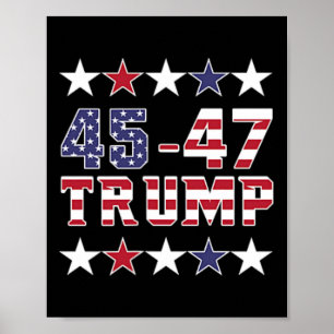 Trump 2024: Fight Fist Pump US Flag Vintag Mega (o Poster