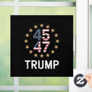 Trump 2024 Flag Amerika zurück 45 47 Fensteraufkleber