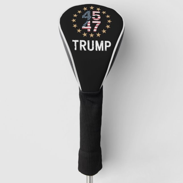 Trump 2024 Flag Amerika zurück 45 47 Golf Headcover (Vorderseite)