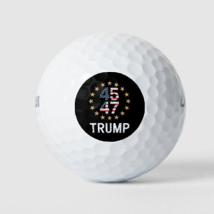 Trump 2024 Flag Amerika zurück 45 47 Golfball