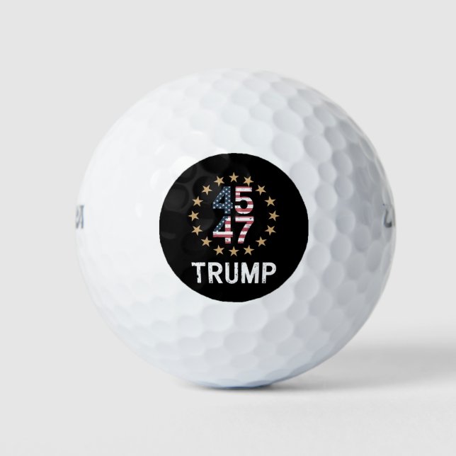 Trump 2024 Flag Amerika zurück 45 47 Golfball (Vorderseite)