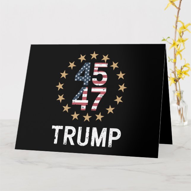 Trump 2024 Flag Amerika zurück 45 47 Karte (Gelbe Blume)