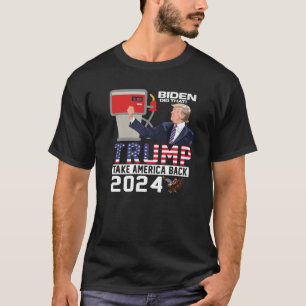 Trump 2024 Flag Anti Joe Biden Gemein Tweete Gas T-Shirt