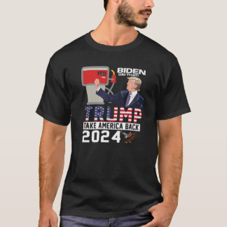 Trump 2024 Flag Anti Joe Biden Gemein Tweete Gas T-Shirt