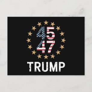 Trump 2024 Flagge Nimm Amerika zurück Trump 45 47  Postkarte