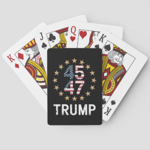 Trump 2024 Flagge Nimm Amerika zurück Trump 45 47  Spielkarten