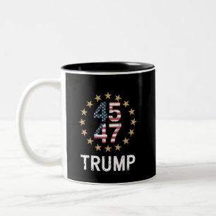 Trump 2024 Flagge Nimm Amerika zurück Trump 45 47  Zweifarbige Tasse