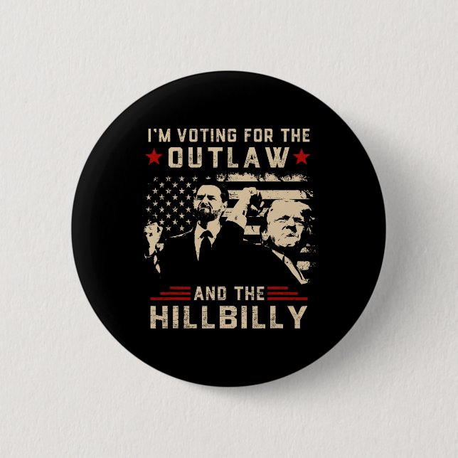Trump 2024 Flaggengesetz Hillbilly J.d.vance 2024  Button (Vorderseite)