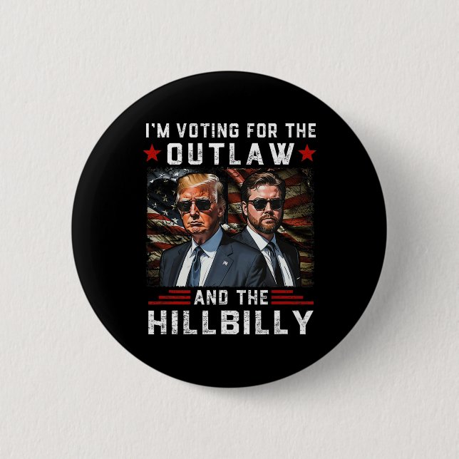 Trump 2024 Flaggengesetz Hillbilly J.d.vance 2024  Button (Vorderseite)