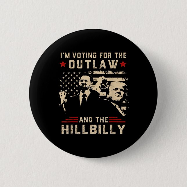 Trump 2024 Flaggengesetz Hillbilly J.d.vance 2024  Button (Vorderseite)