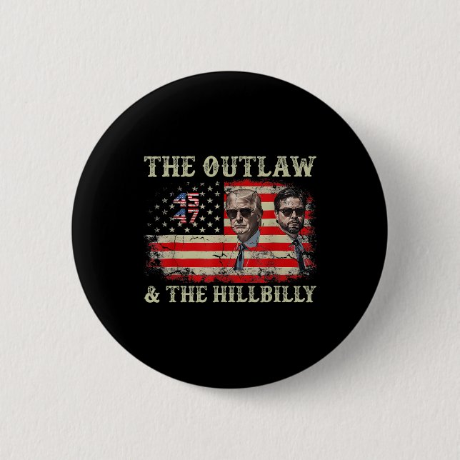 Trump 2024 Flaggengesetz Hillbilly J.d.vance 2024  Button (Vorderseite)