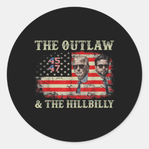 Trump 2024 Flaggengesetz Hillbilly J.d.vance 2024 Runder Aufkleber