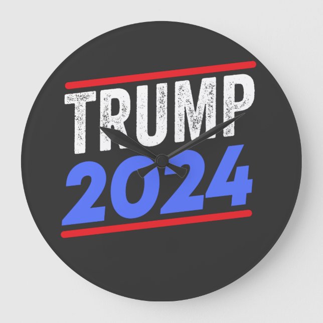 Trump 2024 For President Donald Jr. Maga Election Große Wanduhr (Vorderseite)