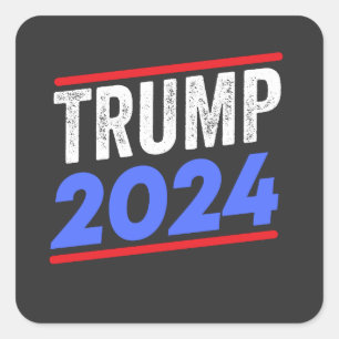 Trump 2024 For President Donald Jr. Maga Election Quadratischer Aufkleber