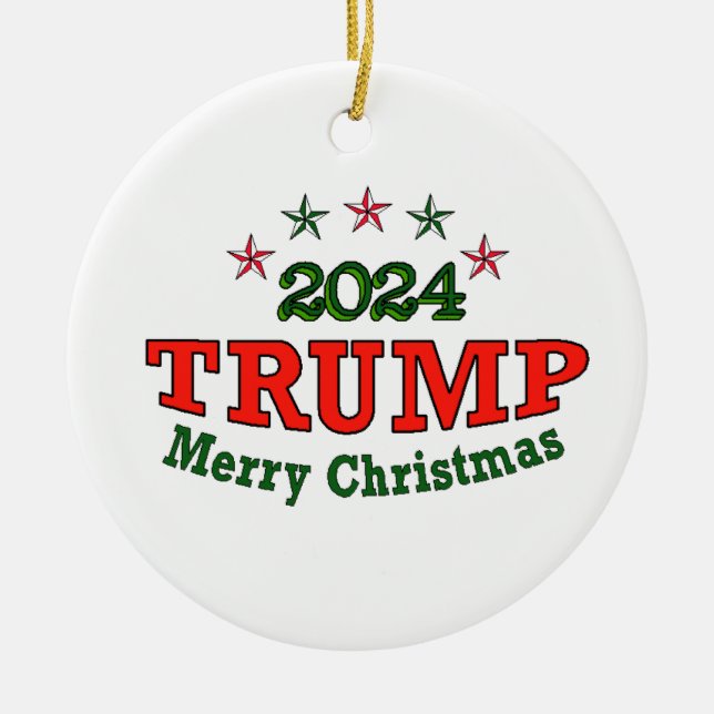 TRUMP 2024 Frohe Weihnachten Keramik Ornament (Vorne)