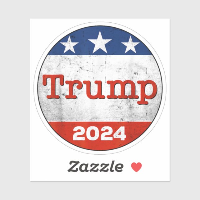 Trump 2024 für die Wahl von Präsident Retro Button Aufkleber (Blatt)
