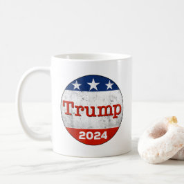 Trump 2024 für die Wahl von Präsident Retro Button Kaffeetasse
